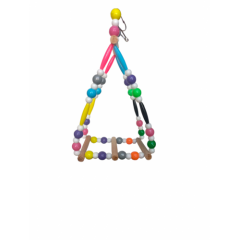 Ahşap Boncuklu Üçgen Kuş Salıncağı