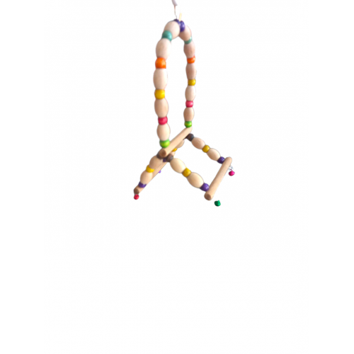 Ahşap İki Kanatlı Muhabbet Kuş Salıncağı