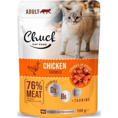 Chuck Kedi Yaş Maması Tavuklu 100 Gr