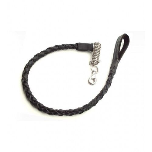 Deri Örgülü Yaylı  Köpek Gezdirme İpi 90Cm