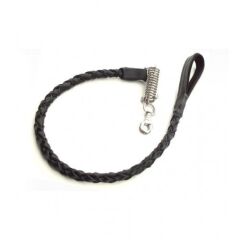 Deri Örgülü Yaylı  Köpek Gezdirme İpi 90Cm