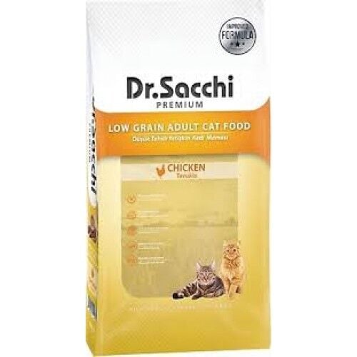 Dr.sacchi Düşük Tahıllı Tavuklu Yetişkin Kedi Maması 10Kg