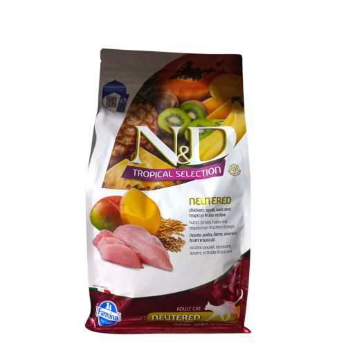 N&D  Tropical Selection Tavuklu Ve Tropikal Meyveli Kısırlaştırılmış Kedi Maması 1,5 Kg