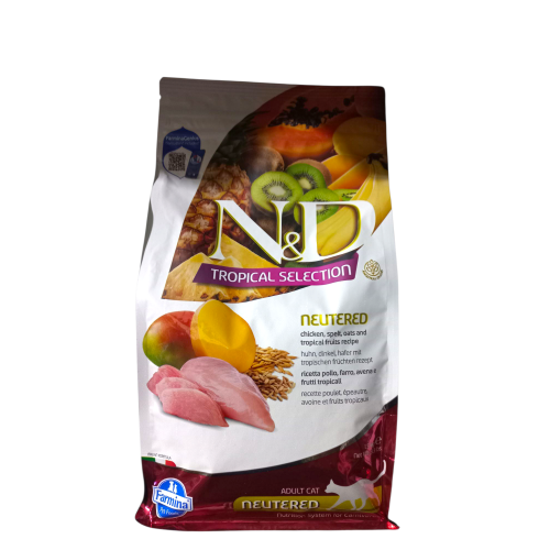 N&D  Tropical Selection Tavuklu Ve Tropikal Meyveli Kısırlaştırılmış Kedi Maması 1,5 Kg