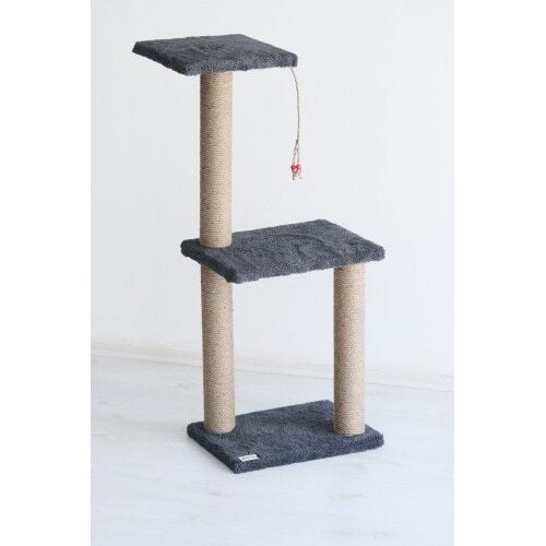Iki Katlı Kedi Tırmalaması 86 Cm Stepli Büyük Tırmalama Tahtası - Antrasit