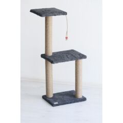 Iki Katlı Kedi Tırmalaması 86 Cm Stepli Büyük Tırmalama Tahtası - Antrasit