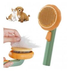 Kabak Tasarım Basmalı Otomatik Temizlenen Kedi Köpek Fırçası Tüy Toplayıcı Tarak