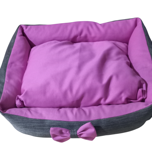 Kedi Yatağı Gri Pembe (60X45)