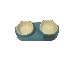 Lüx Plastik İkili Kedi Kulaklı Mama Kabı