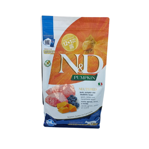 N&D Pumpkin Kuzu Etli Yaban Mersinli Kısır Kedi Maması 1.5 kg