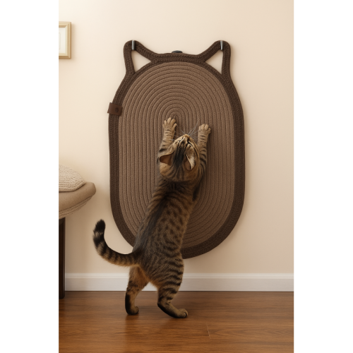 Mikopet Dekoratif Kedi Kulaklı Tırmalama Paspası