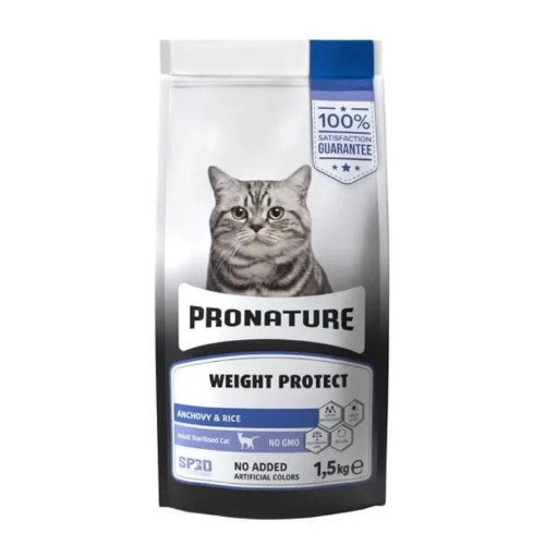 Pronature Weight Protect Anchovy & Rice 1,5 Kg Kısır Kedi Maması