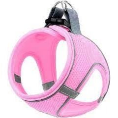 Mita Air Mesh Kedi Köpek Göğüs Tasması Çift Reflektörlü, Terletmeyen Açık Pembe 3Xs