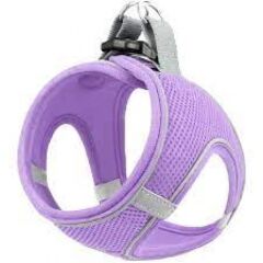 Mita Air Mesh Kedi Köpek Göğüs Tasması Çift Reflektörlü, Terletmeyen Lila 3Xs