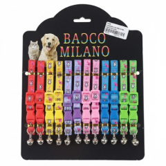 Badco Milano Desenli Çıngıraklı Kedi Boyun Tasması – Karışık Renkler
