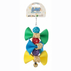 Crispy Kuş Oyuncağı – Renkli Doğal Malzemeli Çıngıraklı Kuş Oyuncağı