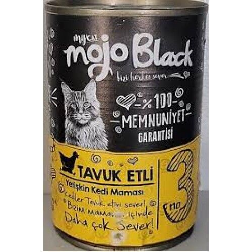 Mojo Black No:3 Tahılsız Tavuk Etli Yetişkin Kedi Konservesi 400Gr