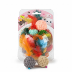 Baby Cat Club Tüylü Peluş Top Kedi Oyuncağı (Kedi Otlu) – Çıngıraklı