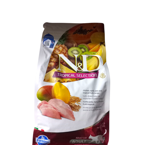 N&D prime Tropical Selection Tavuklu Ve Tropikal Meyveli Yetişkin Kedi Maması 1,5 Kg