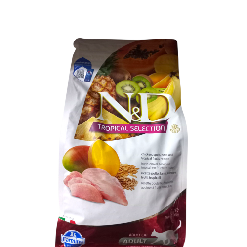 N&D prime Tropical Selection Tavuklu Ve Tropikal Meyveli Yetişkin Kedi Maması 1,5 Kg