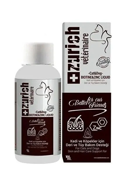 zurich veterinaire Kedi Köpek Biotin Deri Ve Tüy Bakımı Likit 100 ML