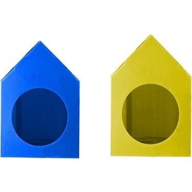 Plastik35x45x51 cm 2'li Çok Renkli Plastik Su Geçirmez Kedi Evi