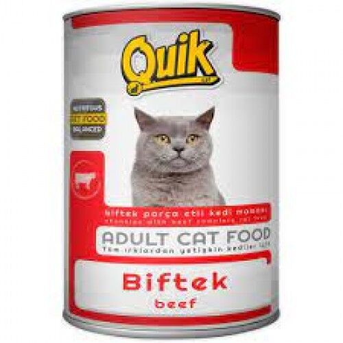 Quik Biftekli Yetişkin Kedi Konservesi 415 Gr