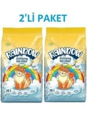 Rainbow Parfümlü Karbonlu Kedi Kumu İnce Taneli 10Lt( 2ADET)