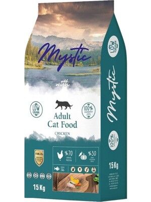 Mystıc az tahıllı tavuklu yetişkin kedi maması 15kg.