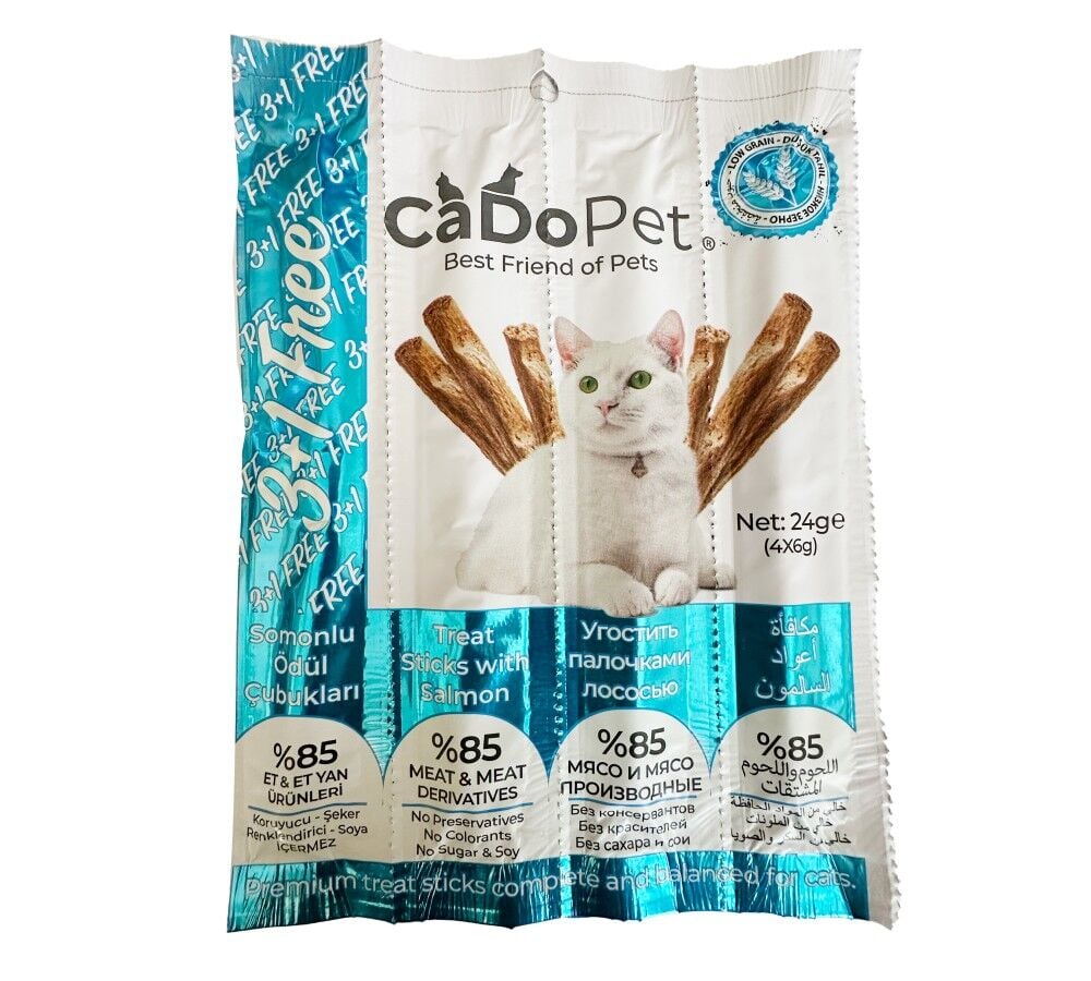 CADOPET KEDİ ÖDÜL STICKS SALMON - (3+1 FREE)