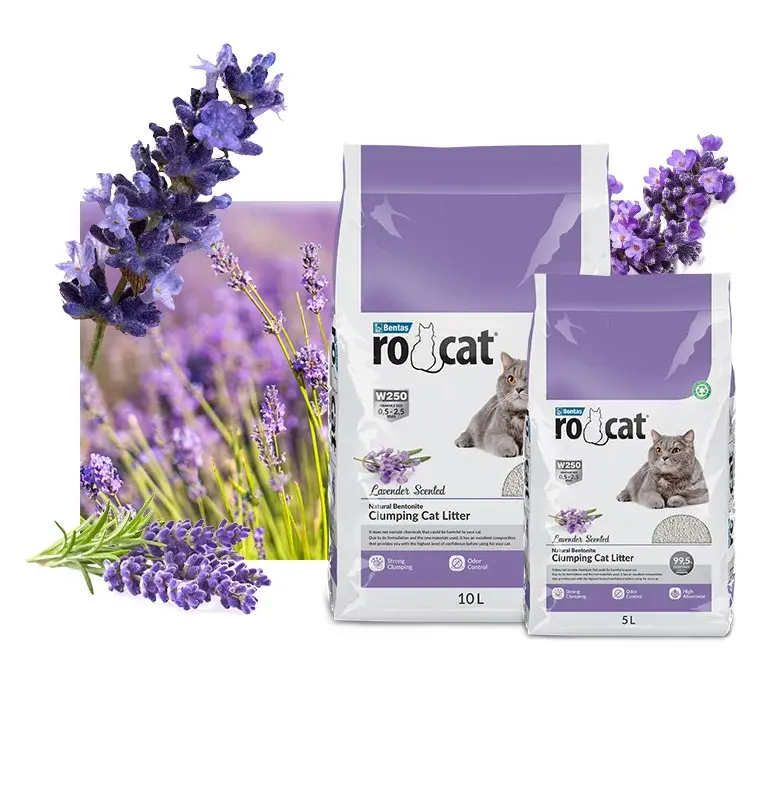 RoCat Lavanta Kokulu Beyaz Bentonit Kedi Kumu 15 L