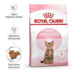 Royal Canin Kitten Sterilised Kısırlaştırılmış Yavru Kedi Maması 2 Kg  (Steril Yaş Mama Hediyeli)