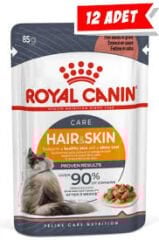 Royal Canin Care Hair&Skin Sağlıklı Tüyler İçin Yaş Kedi Maması 85gr 12 Adet