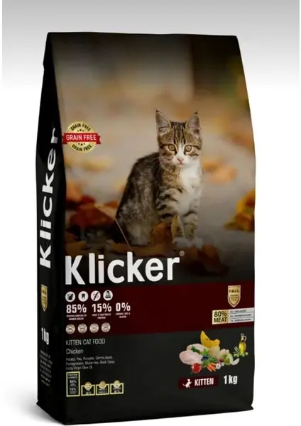 Klicker Yavru Kedi Kuru Maması Tavuklu 1 kg