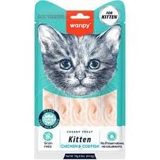 Wanpy Creamy Treat Tavuklu ve Monnalı Yavru Kedi Krema Ödül Maması 14gr (5'li)
