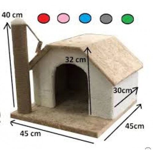 Tek Katlı  Tırmalamalı Kedi Evi