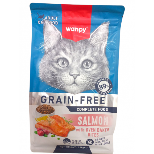 Wanpy Somonlu Yetişkin Kedi Maması 1,5Kg