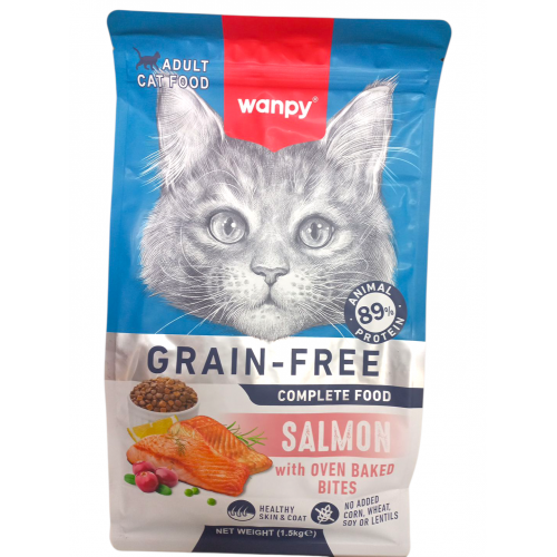 Wanpy Somonlu Yetişkin Kedi Maması 1,5Kg