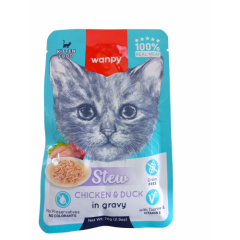 Wanpy Stew Sos İçinde Tavuk Ve Ördekli Yavru Kedi Çorbası 70Gr