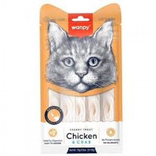 Wanpy Tavuklu Ve Yengeçli Krema Kedi Ödül Maması 14Gr (5'Li)