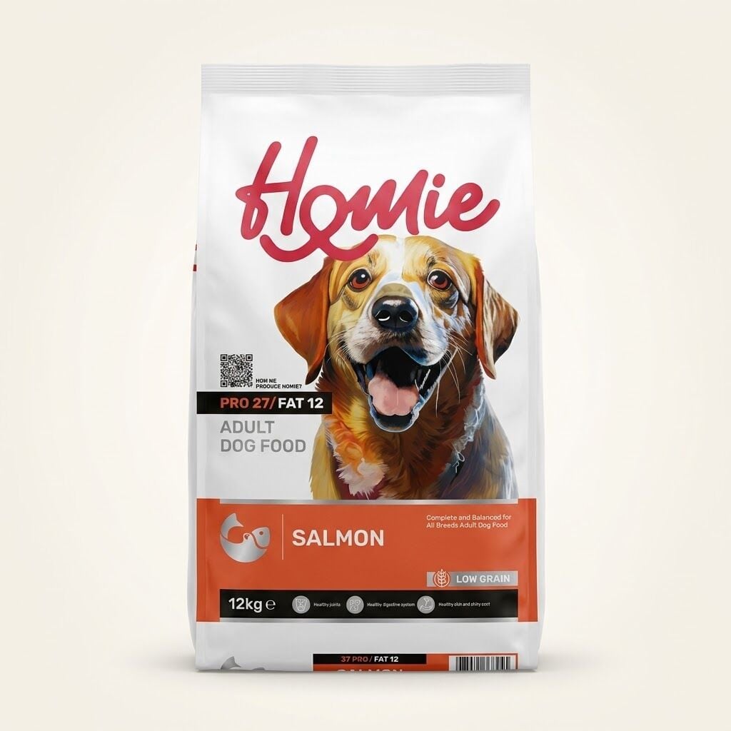 Homei düşük tahıllı aldut somonlu köpek maması 12kg.