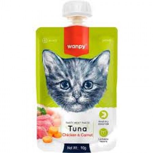Wanpy Ton Balıklı Tavuklu Ve Havuçlu Sıvı Kedi Ödülü 90 Gr