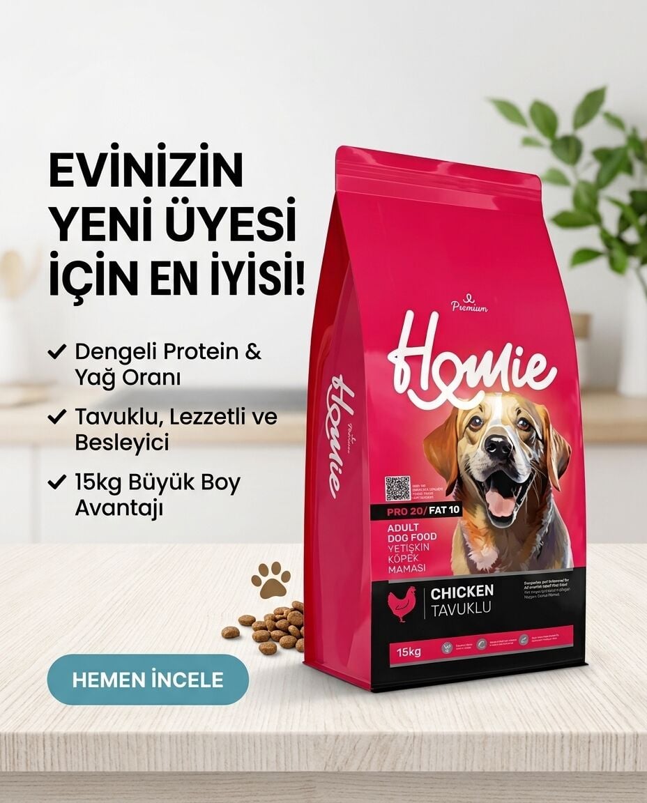 Homie kuzu etli yetişkin aldut köpek maması 15kg