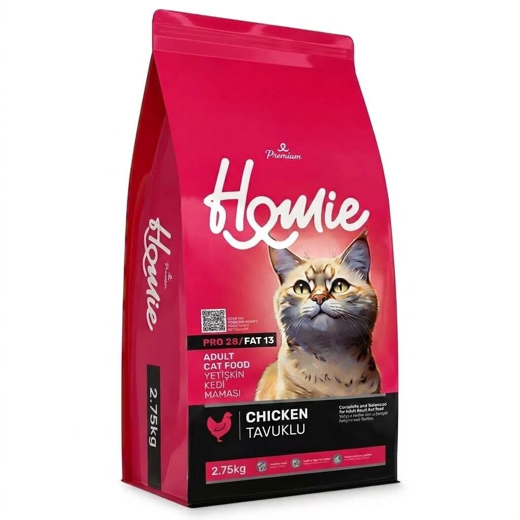 Homie yetişkin aldut tavuklu yetişkin kedi maması 2,75kg.