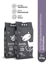SANDY BENTONİT ACTIV CARBONLU KEDİ KUMU 2Lİ 2X10 20 KG