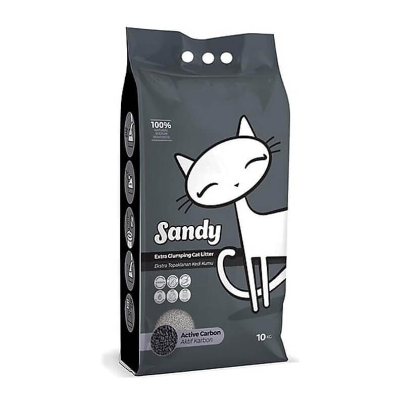 Sandy Aktif Karbonlu Sodyum Bentonit Kedi Kumu 10KG